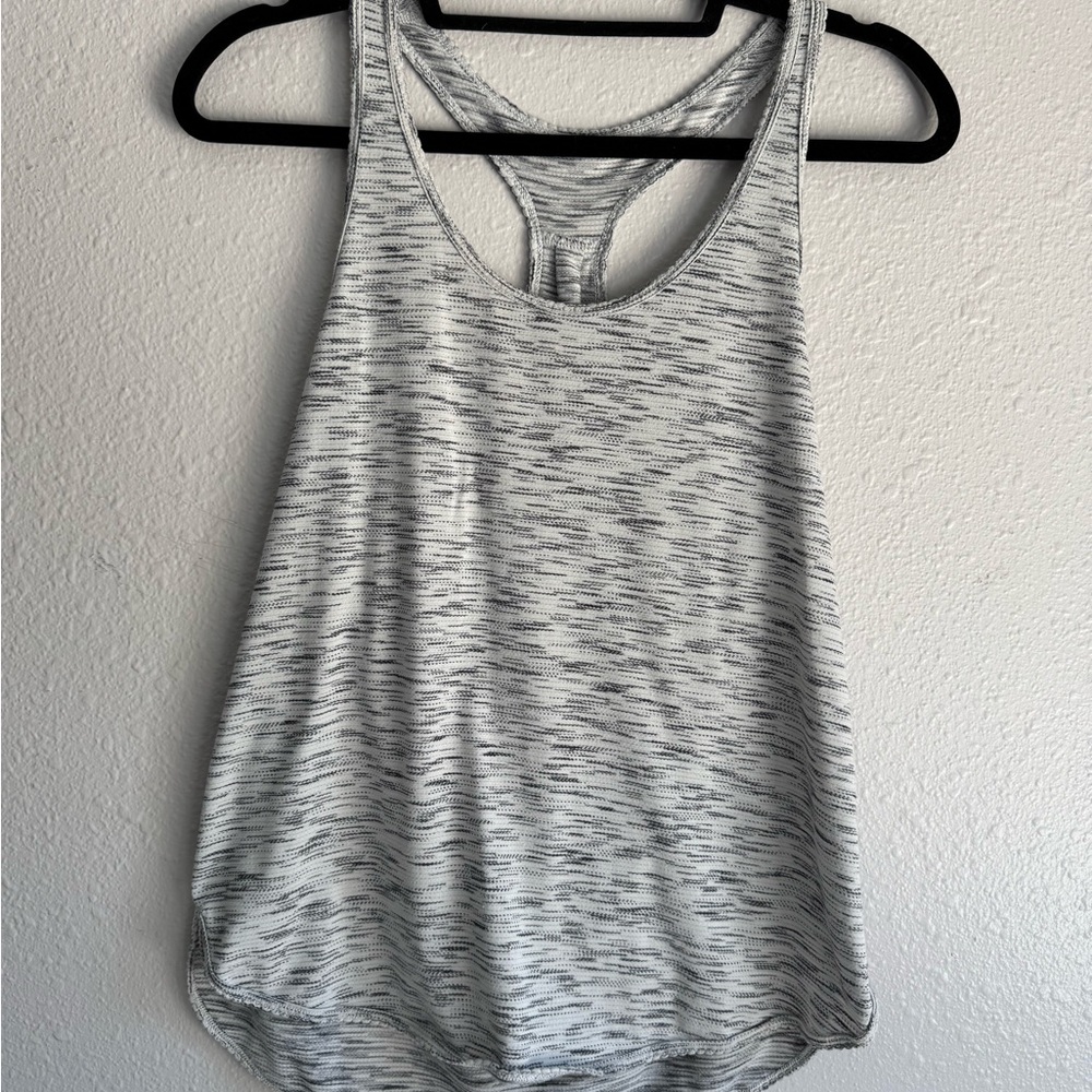 Lululemon Athletica White and Gray Tank Top